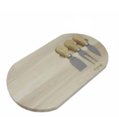 Tabla de bambú con utencilios para queso
